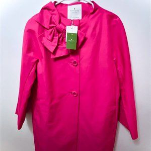 Kate Spade Pink Bow-Accented Kendall Coat w/ Tags